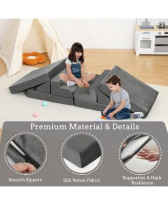 8PCS Modular Kids Play Couch, DIY Toddler Couch for Building Magical Forts in Playroom and Bedroom