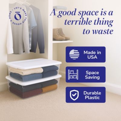 Snaplock 41 Qt Stackable Plastic Storage Container w/Latching Lid (2 Pack