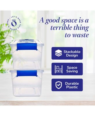 7.5 Quart Secure Latching Clear Plastic Stackable Storage Container, 5 Pack