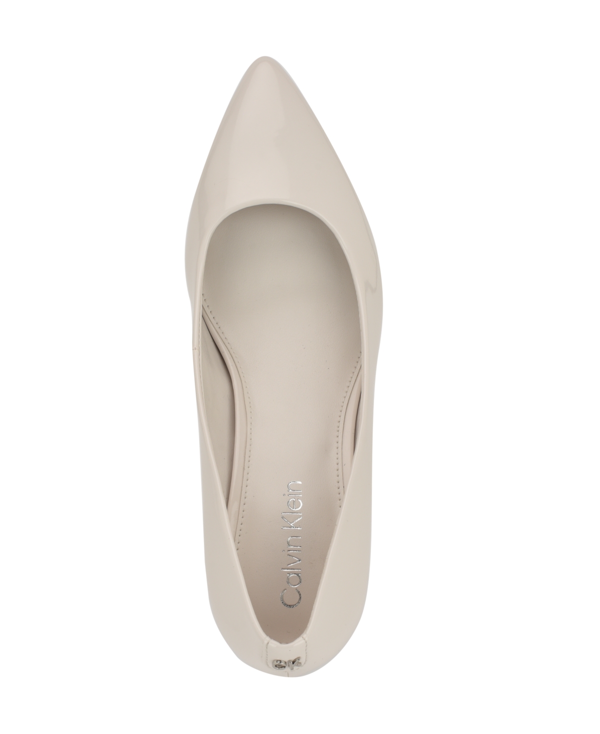 Calvin Klein Alanta Square Toe Pump In Ivory Patent