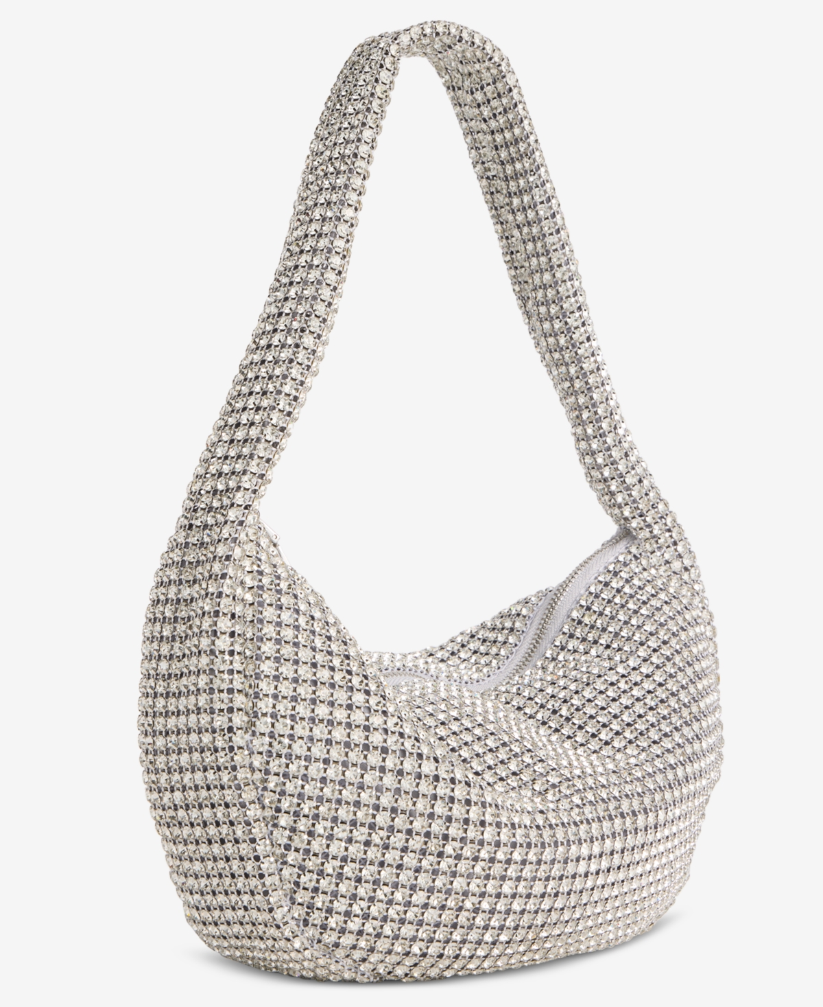Inc International Concepts Small Diamond Mesh Hobo, Exclusively At Macy's In Silver