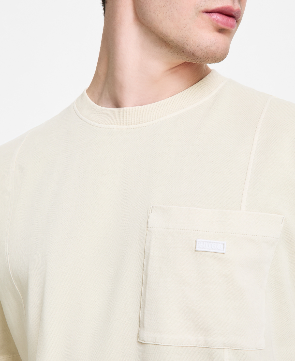 Hugo Boss Men's Naimos Relaxed Fit Short Sleeve Pocket T-shirt In Medium Beige