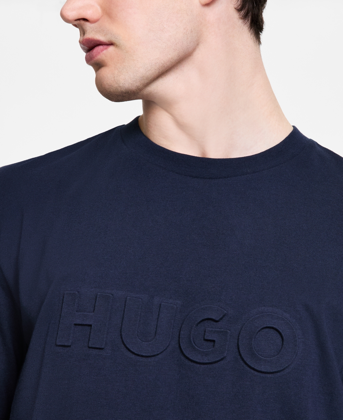 Hugo Boss Hugo By  Men's Relaxed-fit Detori Logo T-shirt In Navy