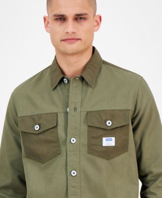 Men's Ebrido Relaxed Fit Long Sleeve Button-Front Overshirt