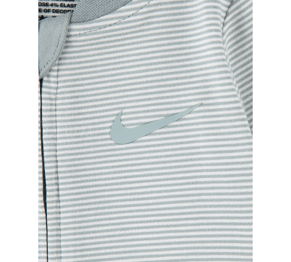 Nike Baby Boy Or Girl Long-sleeve Striped Footed Coverall In Mica Green