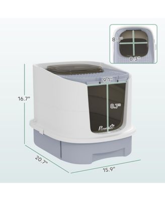 Cat Litter Box, Cove Kitty Litter Box with Lid, Scoop,