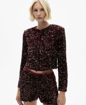 Mango Women's Sequin Embroidered Jacket Macy's