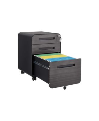 3 Drawer Mobile File Cabinet Under Desk Office Versatile Storage Cabinet for Legal/Letter/A4 Files, 5 Wheel Design Anti-Tilting