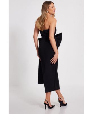 Women's Strapless Bow Detail Maxi Dress