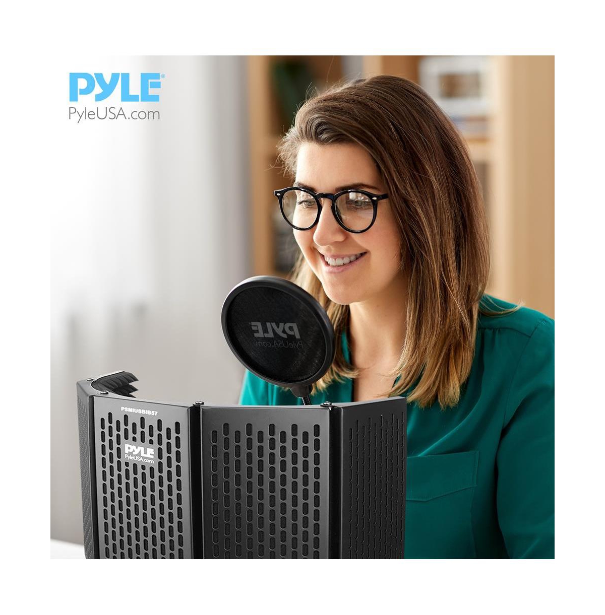 Pyle Usb Condenser Microphone Kit with Isolation Shield, Shock Mount, Pop Filter, and Tripod Stand