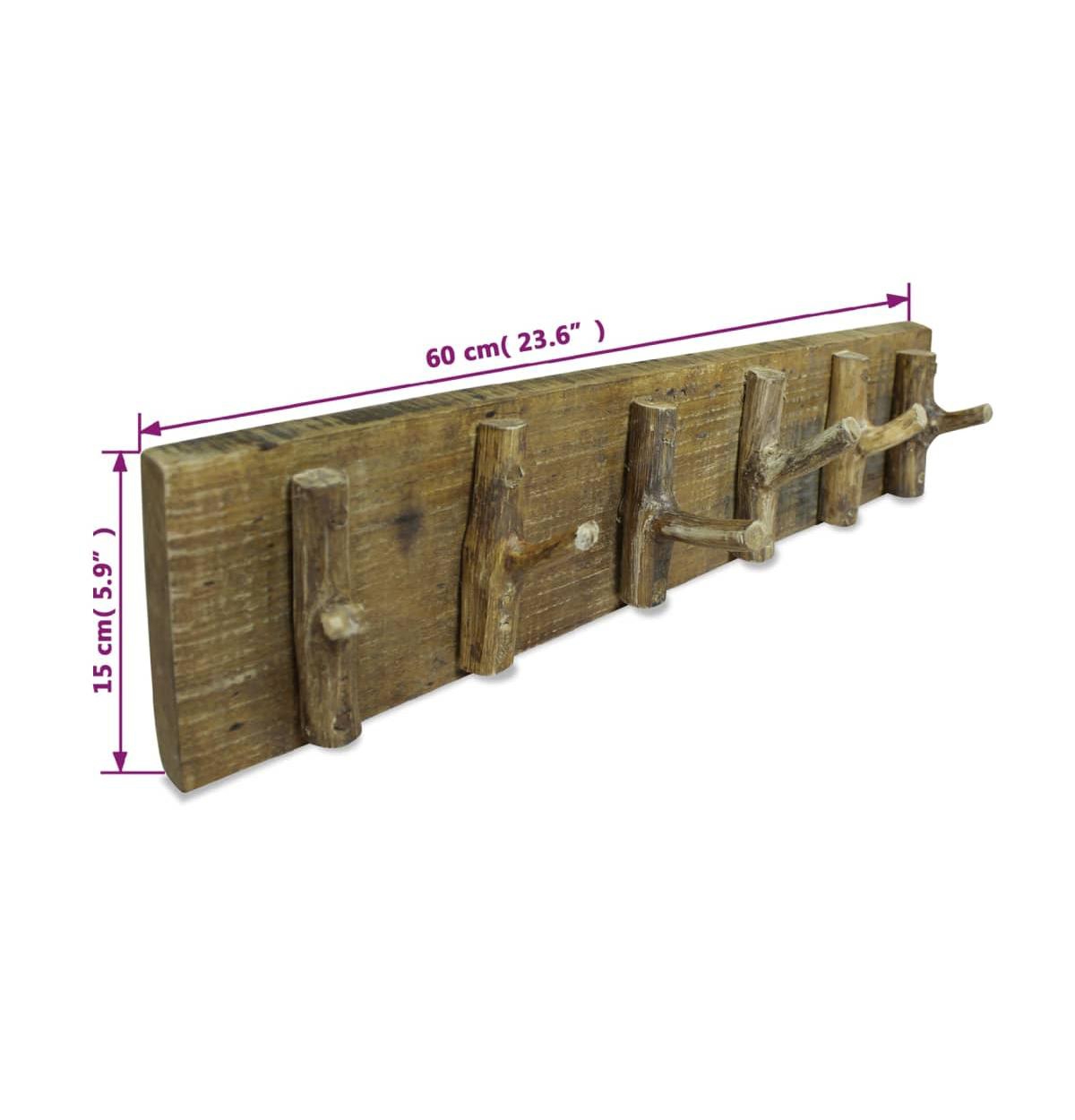 vidaXL Coat Rack Mixed Recycled Wood 23.6