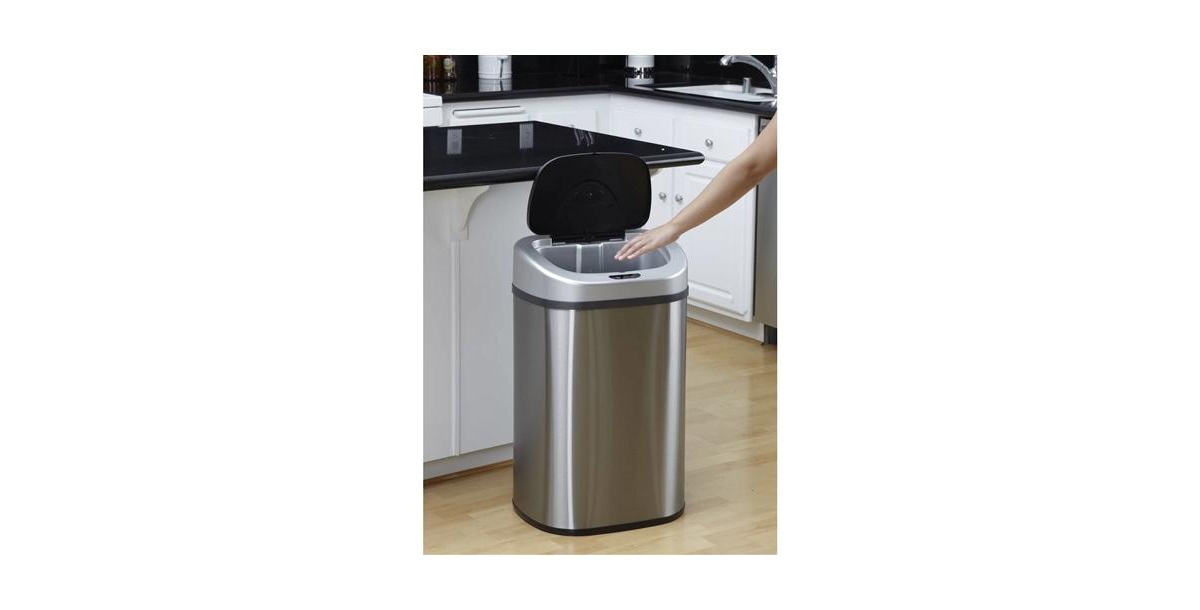 Slickblue Stainless Steel 21-Gallon Kitchen Trash Can with Motion Sensor Lid