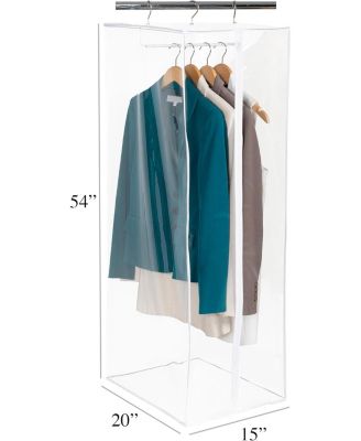 Garment Bag - Hanging Closet Organizer 54&amp;quot; - Zippered Cover with Rod