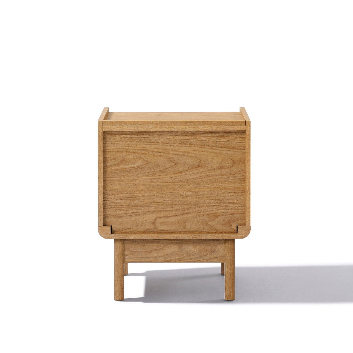 Luxenhome Summer Oak Engineered Wood Nightstand And End Table With Storage In Brown