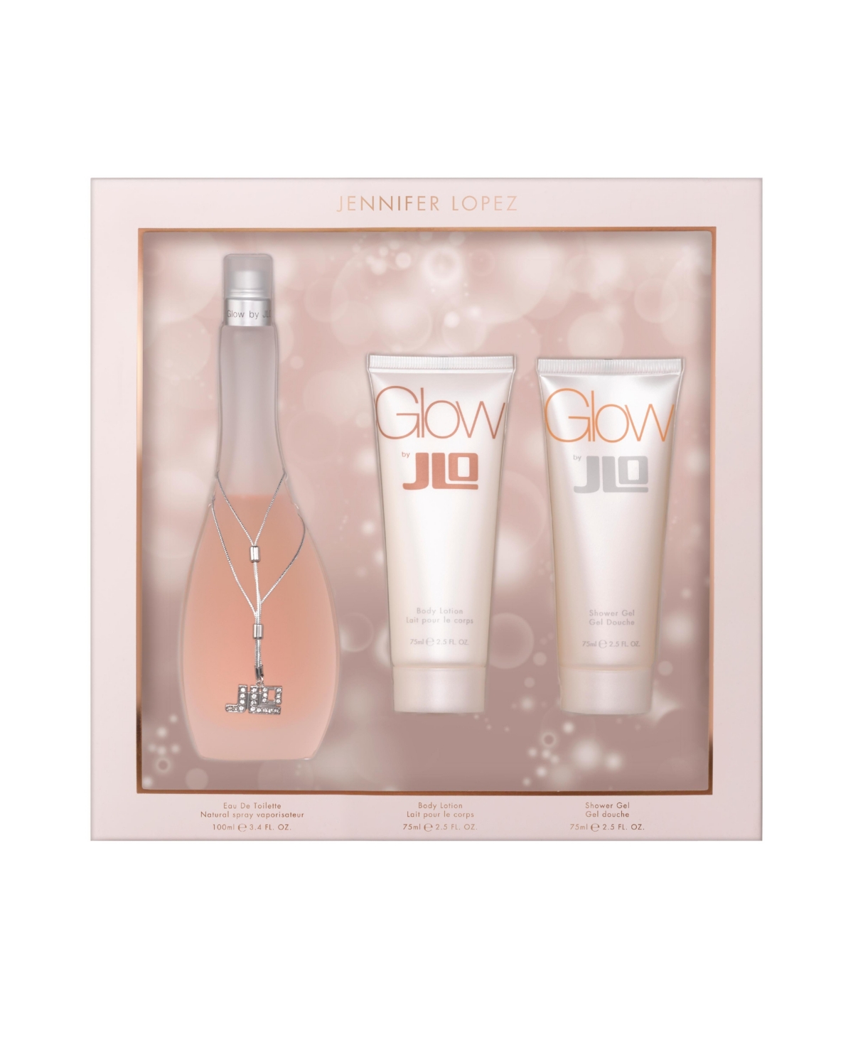 Glow By Jlo 100ML & 75ML Body Lotion & Sg (3PC) - Pink Overflow