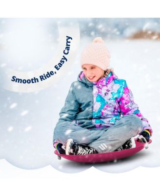 ProDisc 26" Metal Saucer Sled with Rope Handles, Pink (2 Pack)