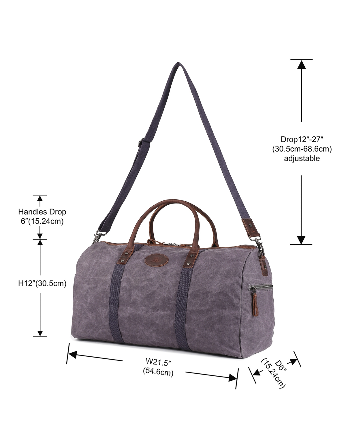 Tsd Brand Hillside Bee-wax Canvas Duffel Bag In Gray