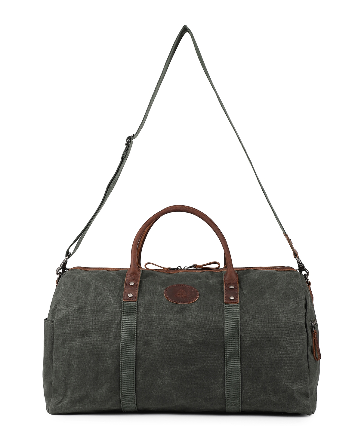 Tsd Brand Hillside Bee-wax Canvas Duffel Bag In Olive