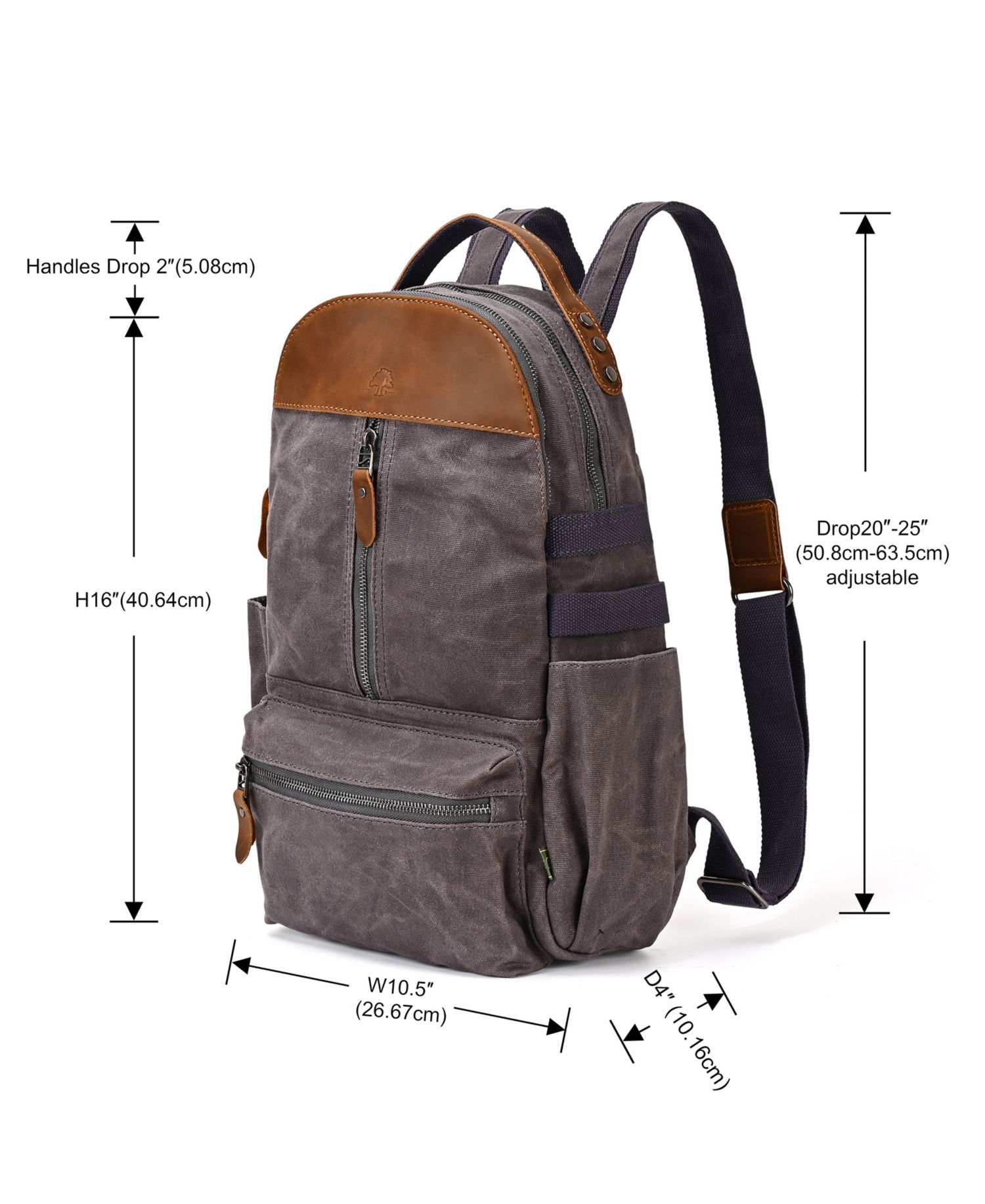 Mountain Leaf Utility Bee-Wax Canvas Backpack