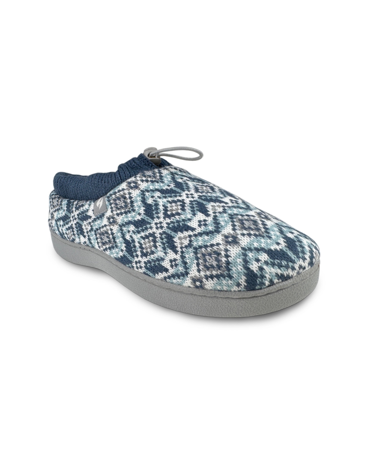 Heat Holders Women's Emma Fair Isle Knit Drawstring Slippers In Blue