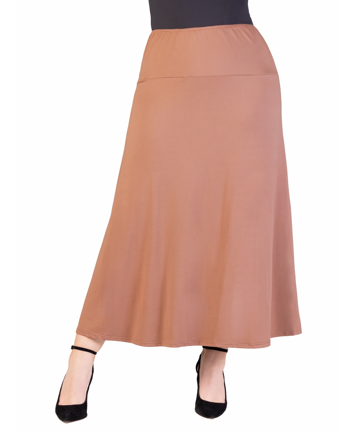 24SEVEN COMFORT APPAREL PLUS SIZE MAXI SKIRT 
