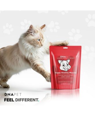 Happy Healthy Muscles Supplement for Cats - Grass-Fed Beef Protein Powder - Collagen & Amino Acid-Rich - Pure Beef Isolate - Suitable for All Life Stages - Unflavored, Non-GMO - 10.58 Oz