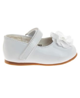 Infant Girls Hook and Loop Flowery Dress Shoes