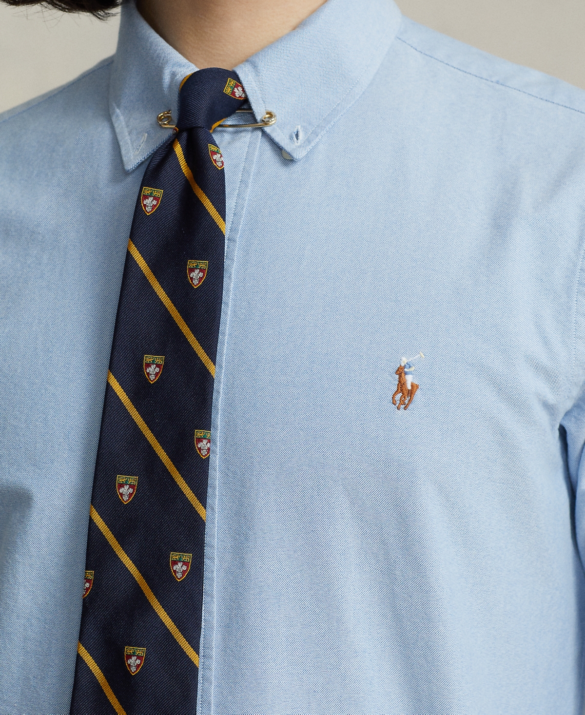 Polo Ralph Lauren Button Down Collar Shirt In Blue