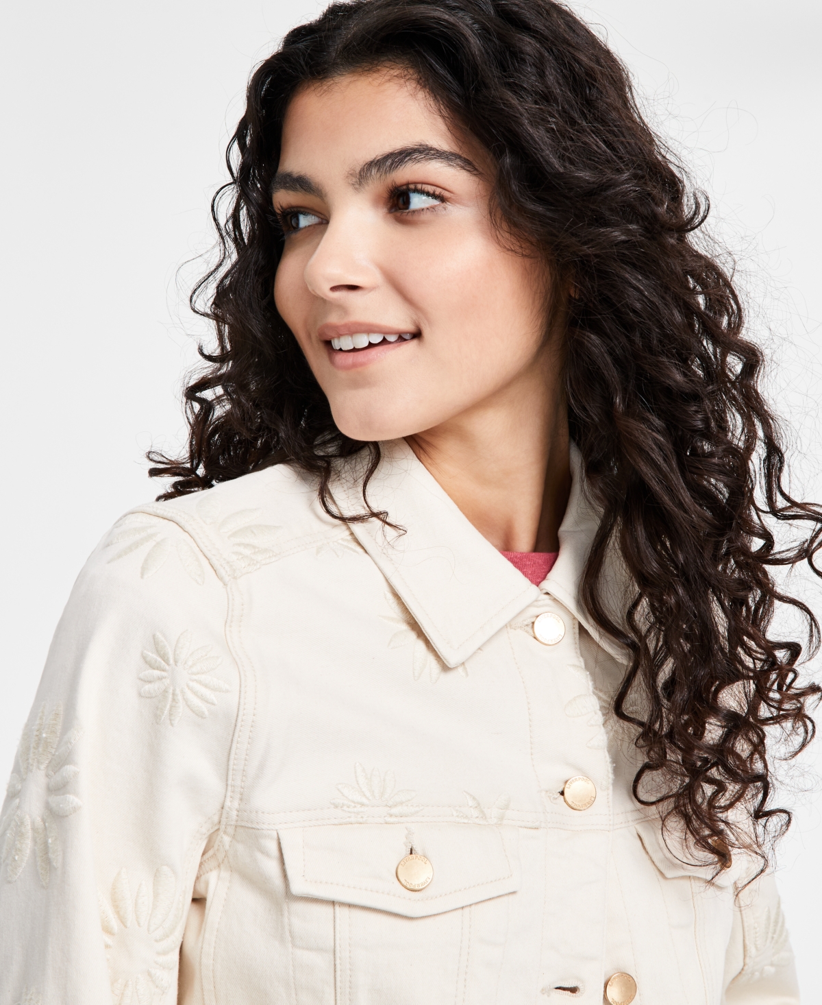 Shop Liverpool Los Angeles Women's Embroidered Floral Jacket In Ecru Abstract Floral