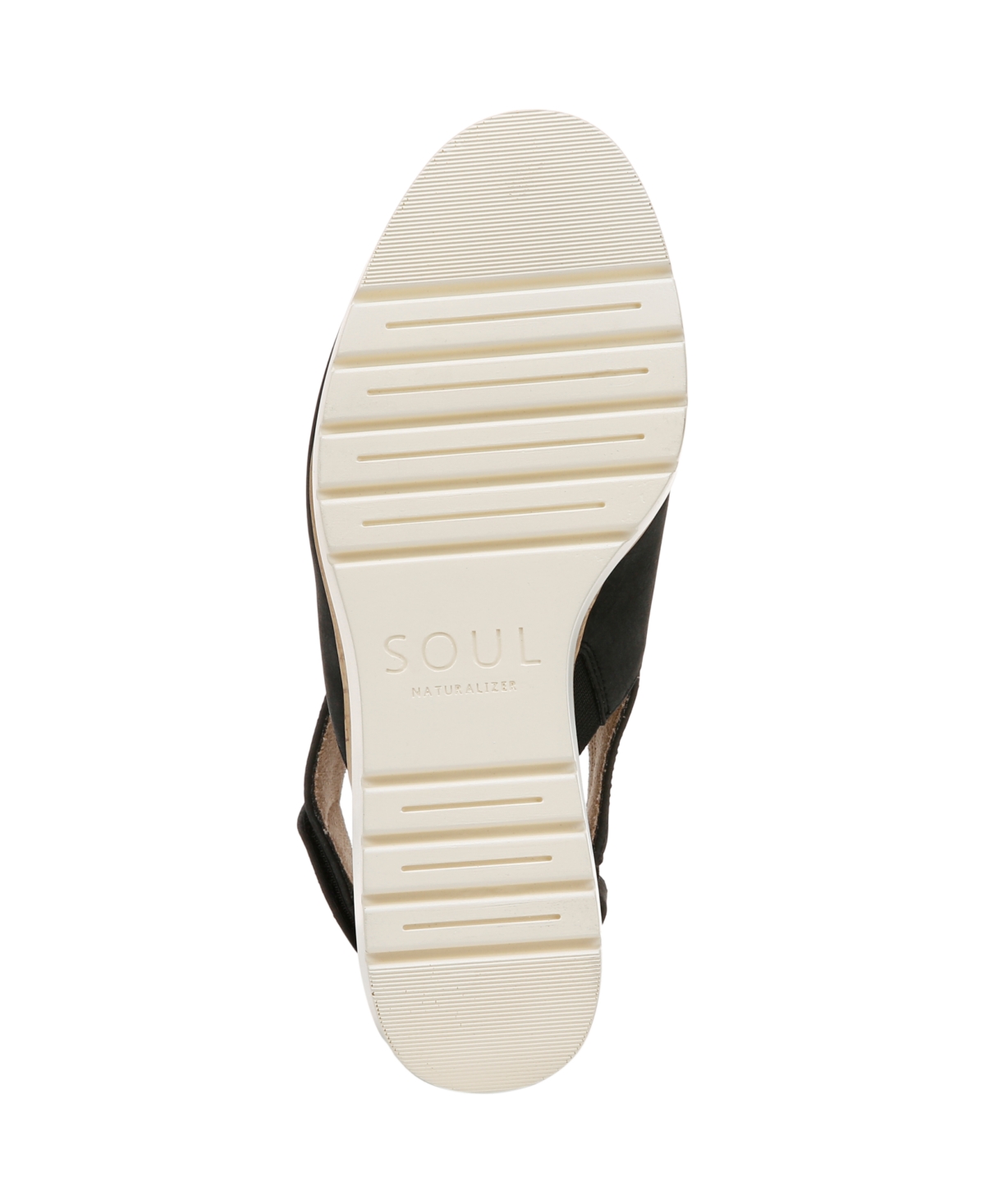 Shop Soul Naturalizer Women's Giselle Peep Toe Slingback Wedge Sandals In Black Faux Nubuck