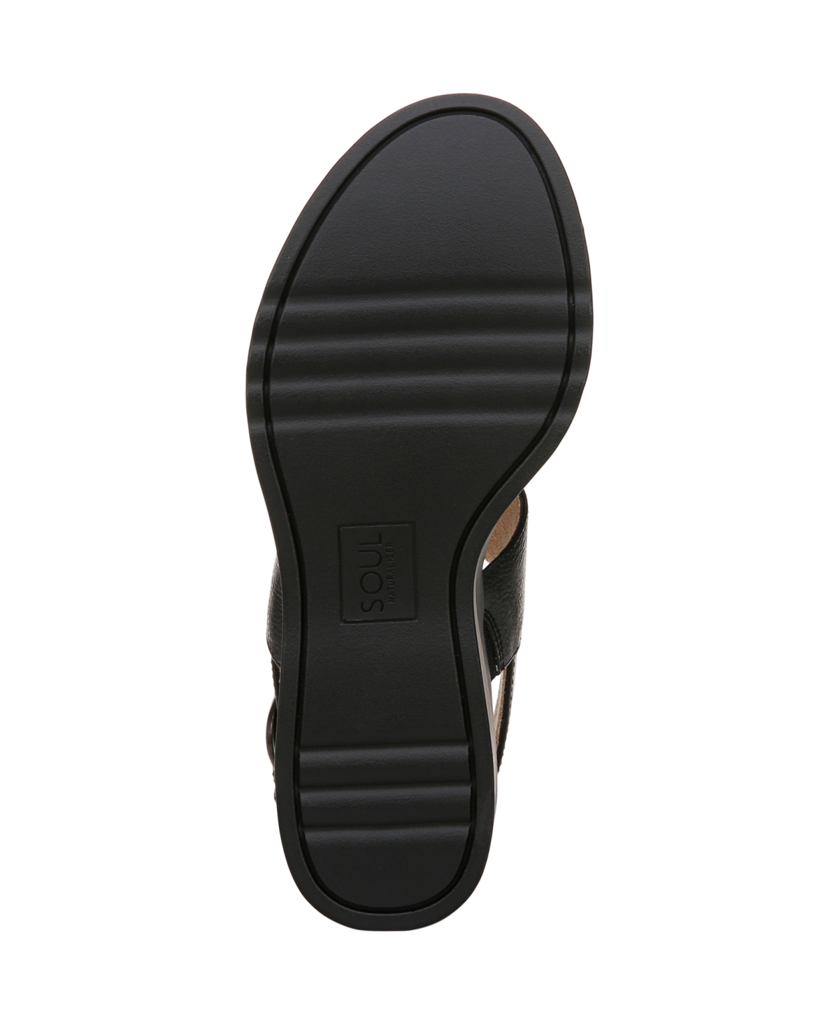 Shop Soul Naturalizer Women's Livia Slingback Wedge Sandals In Black Faux Leather