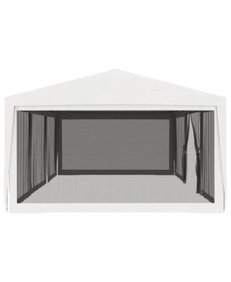 Party Tent with 4 Mesh Sidewalls 13.1'x29.5' White