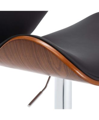 Bar Stool Black Faux Leather