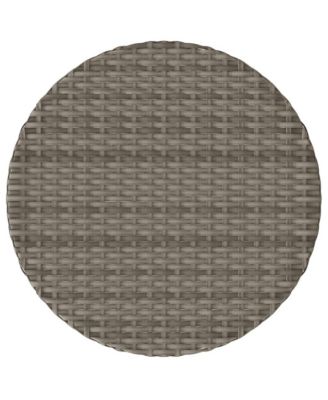 3 Piece Bistro Set with Cushions Gray Poly Rattan