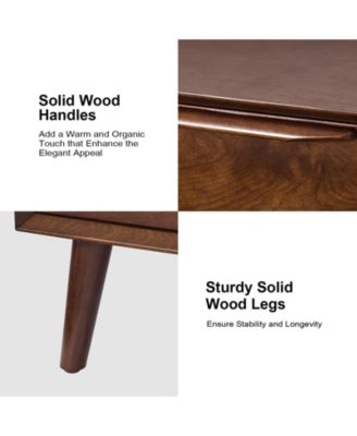 Zahira Mid-Century Modern 3 - Drawer Accent Chest with Solid Wood Handles and Legs