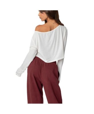 Women's Cropped Off Shoulder Top