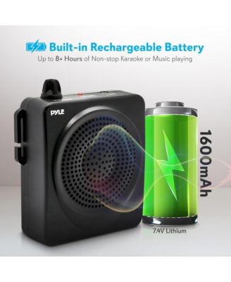 Compact Portable PA System with Headset Microphone, Rechargeable Battery, and MP3 Playback (Black