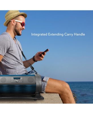 Portable Bluetooth BoomBox Speaker System with LED Lights, FM Radio, Karaoke Microphone, 600W Output