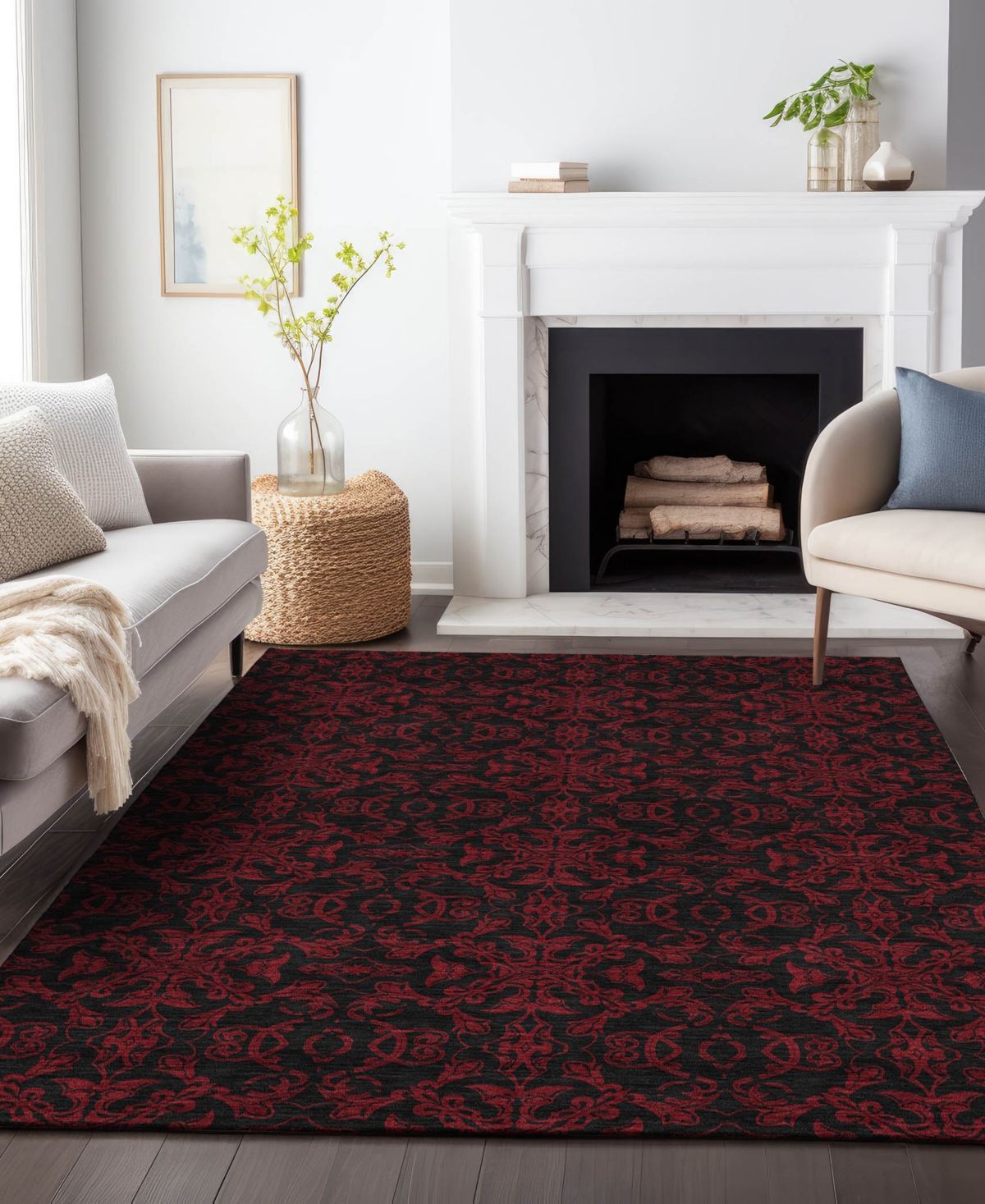 Addison Chantille Machine Washable Acn785 2'6''x3'10'' Area Rug In Red