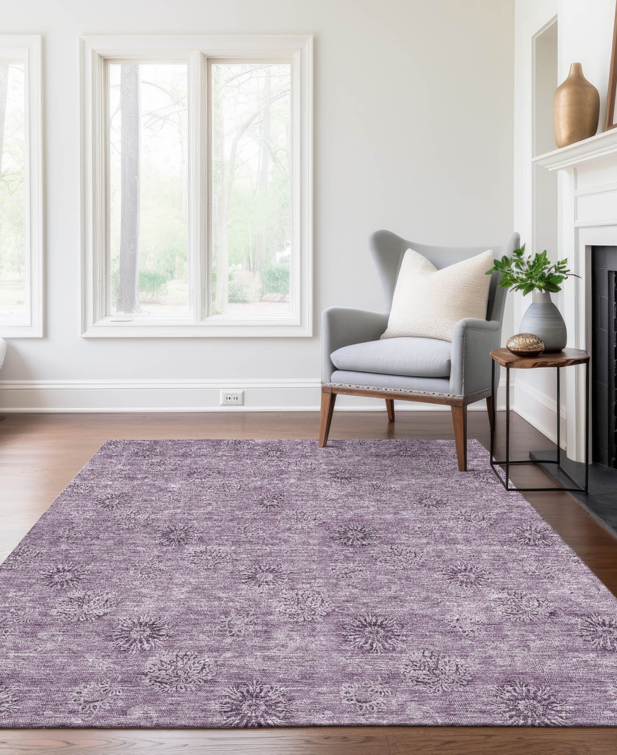Addison Chantille Machine Washable Acn789 2'6''x3'10'' Area Rug In Plum