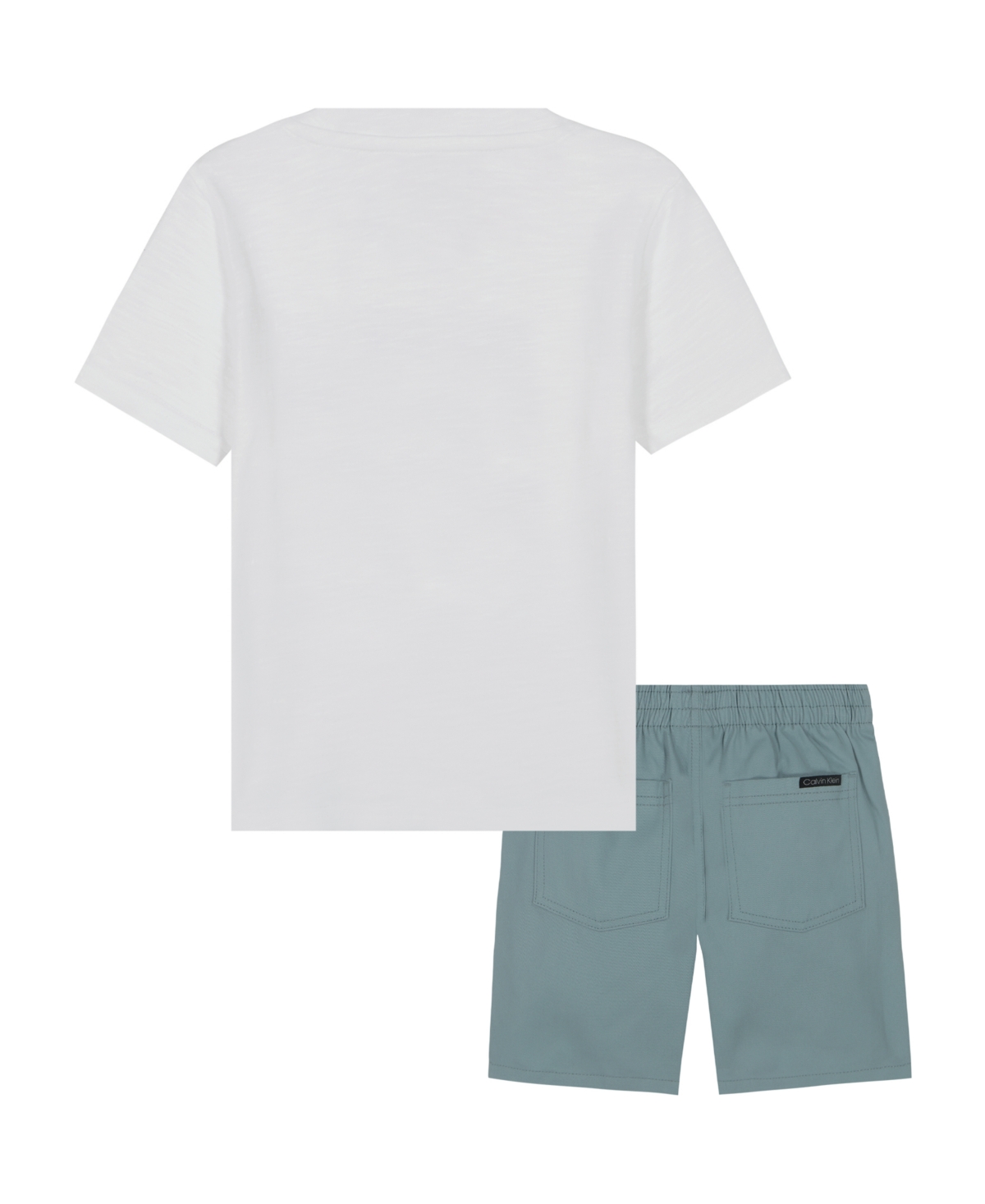 CALVIN KLEIN TODDLER AND LITTLE BOYS SCENIC LOGO SHORT SLEEVE TEE AND TWILL SHORTS, 2-PIECE SET 