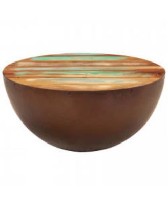 Coffee Table Bowl-shaped with Steel Base Solid Reclaimed Wood