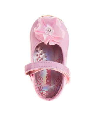 Infant Girls Hook and Loop Flowery Dress Shoes