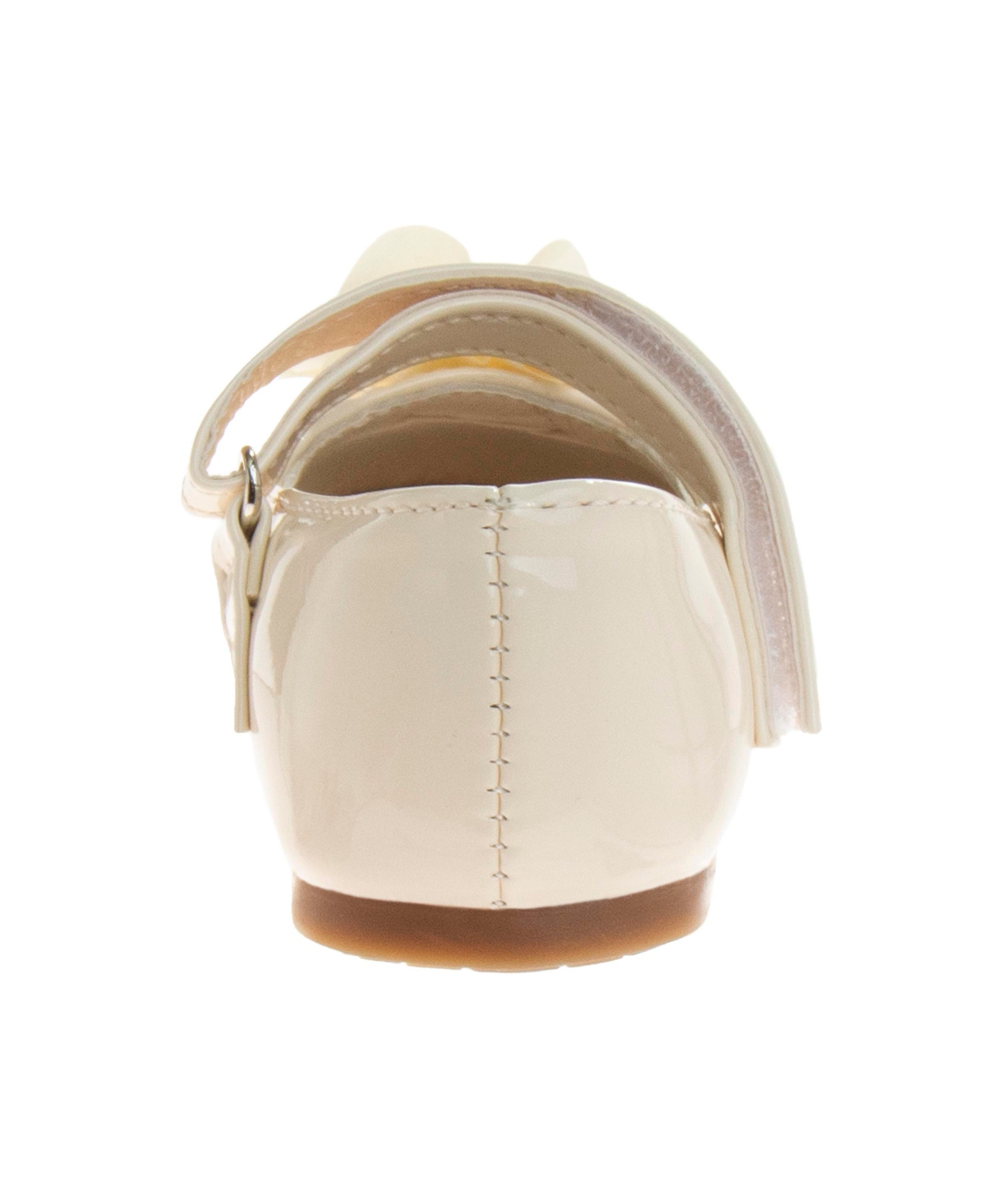 Josmo Infant Hook And Loop Flowery Dress Shoes In Beige Patent