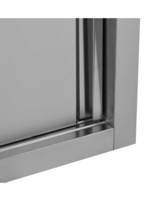 Kitchen Wall Cabinet with Sliding Doors 35.4&amp;quot;x15.7&amp;quot;x19.7&amp;quot; Stainless Steel