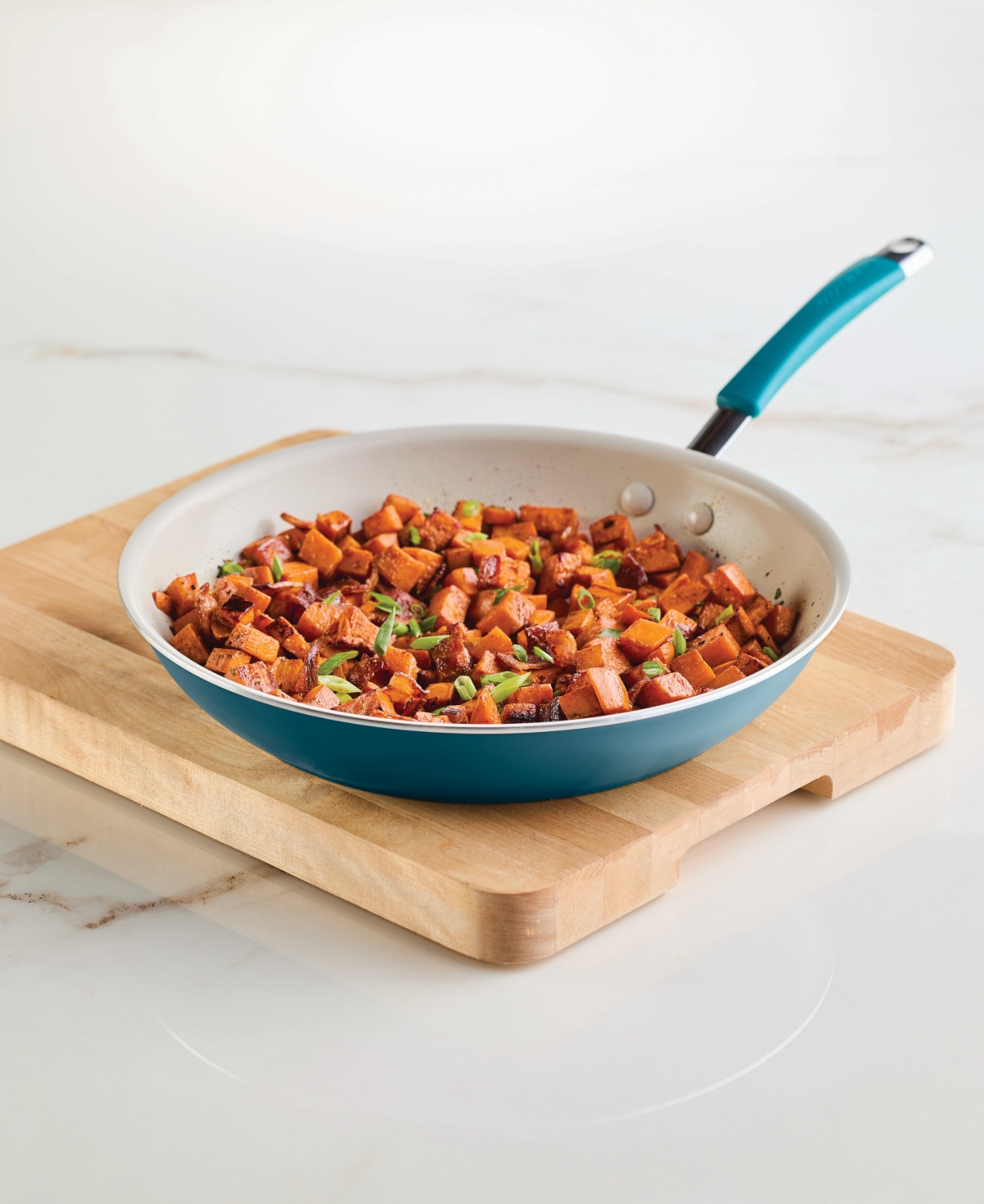 Rachael Ray Cucina Ceramic Nonstick 12.5" Frying Pan In Marine Blue