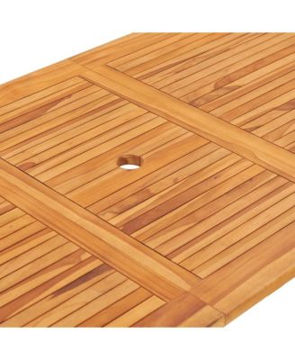 Folding Patio Table 62.9"x31.4"x29.5" Solid Teak Wood