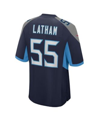 Men's JC Latham Navy Tennessee Titans Player Game Jersey