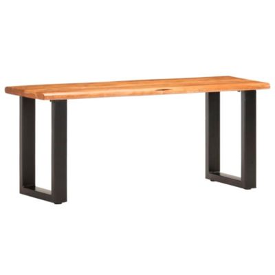 Bench Brown and black Solid Acacia wood and Steel Medium Durable