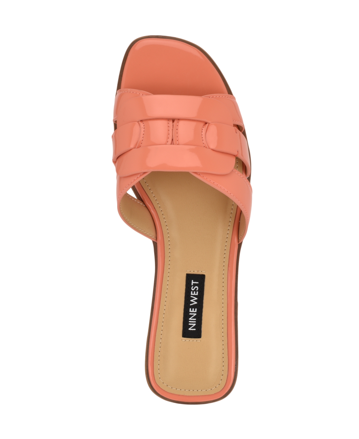 Shop Nine West Women's Glorie Casual Flat Sandals In Orange Patent